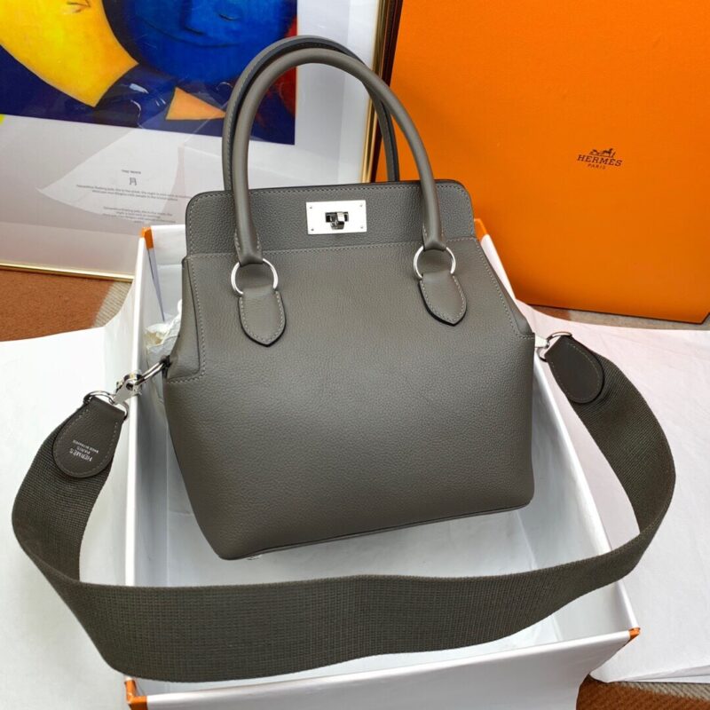 Hermes爱马仕Toolbox 20 evercolor 8F锡器灰 银扣 蜜蜡线手缝