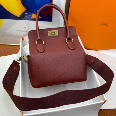 Hermes爱马仕Toolbox 20 evercolor 波尔多酒红 GHW 蜜蜡线手缝