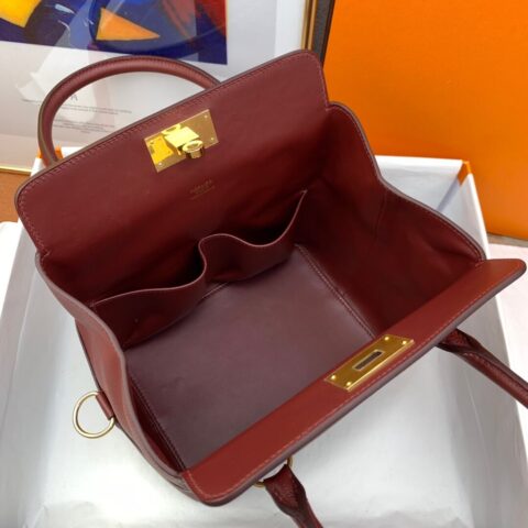 Hermes爱马仕Toolbox 20 evercolor 波尔多酒红 GHW 蜜蜡线手缝