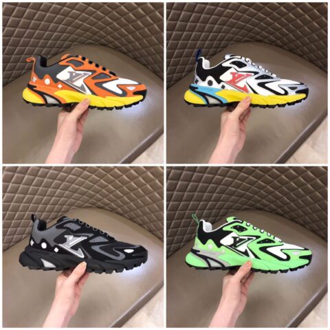 LV/路易威登   2022  Runner Tatic 运动鞋混合网格织物和牛皮革制成的麂皮运动鞋