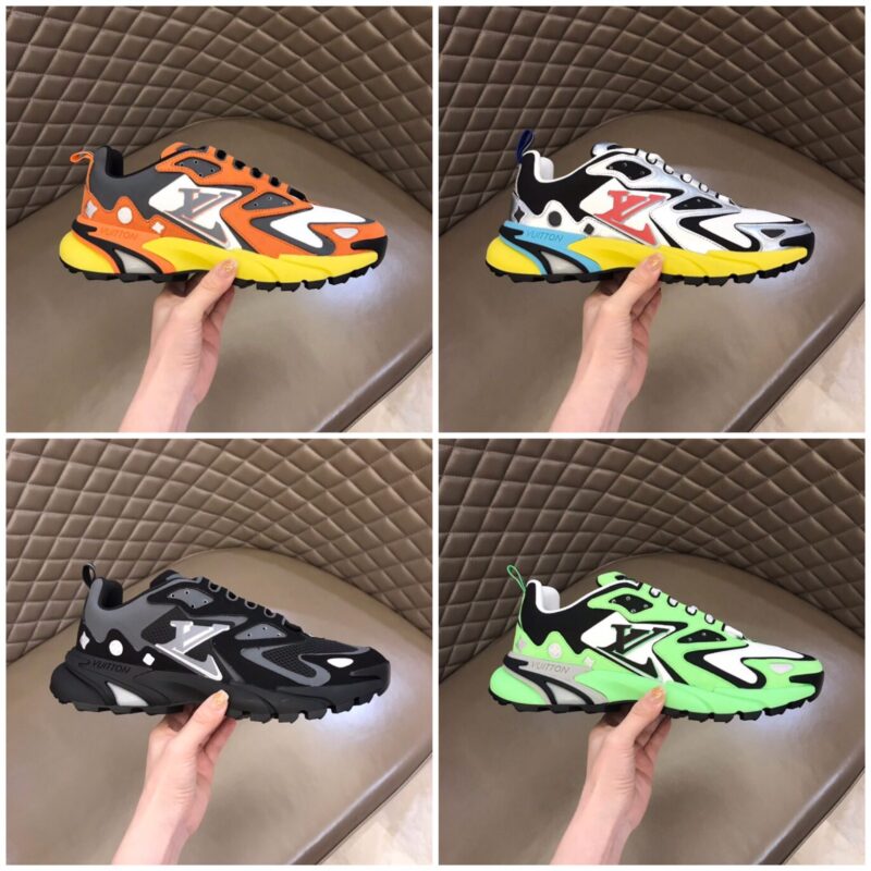 LV/路易威登   2022  Runner Tatic 运动鞋混合网格织物和牛皮革制成的麂皮运动鞋