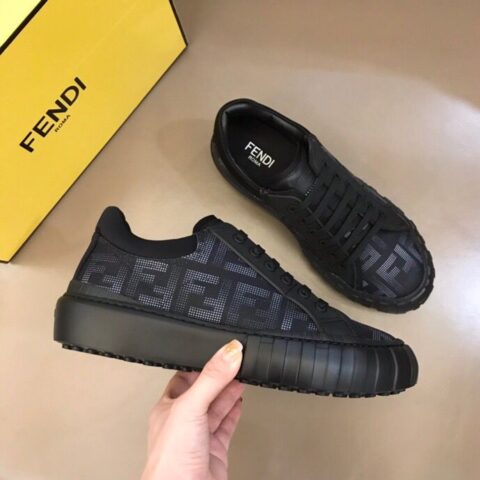 FENDI芬迪  F D 高端精品男士 Force系带运动鞋