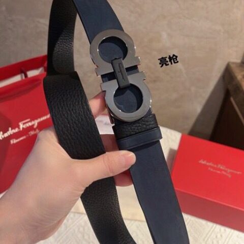Ferragamo 菲拉格慕   精致8字金属扣男士质感腰带3.5cm