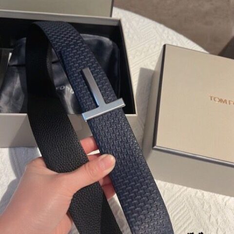 TOMFORD汤姆福特男士T字搭扣双面腰带4.0cm