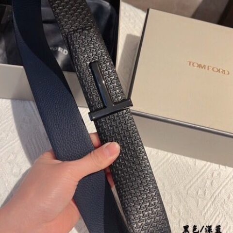 TOMFORD汤姆福特男士T字搭扣双面腰带4.0cm