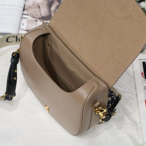 Dior Oblique印花刺绣肩带大号Bobby马鞍包 M9320暖灰褐色