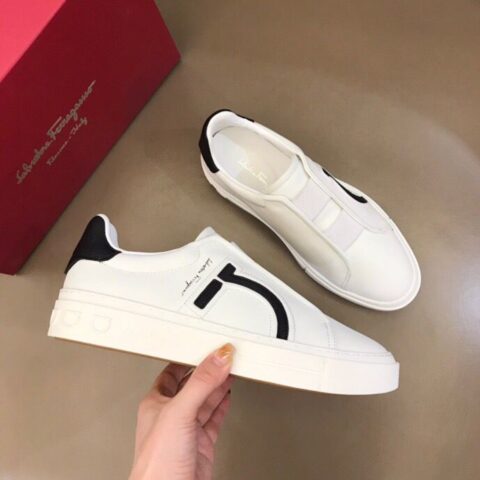 Ferragamo菲拉格慕   小牛皮制作高端男士低帮时尚运动鞋