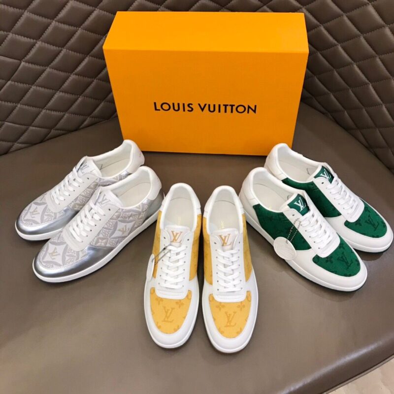 LV/路易威登   Monogram 印花帆布拼接头层牛皮男士经典休闲运动鞋