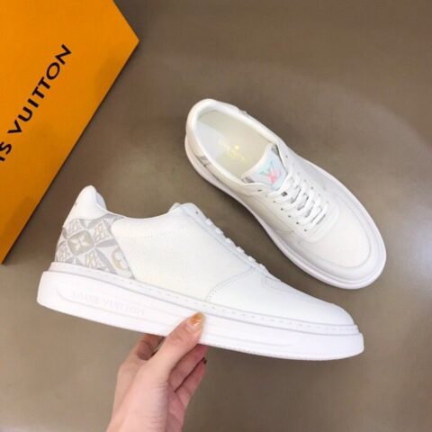 LV/路易威登   Monogram 印花帆布拼接头层牛皮男士经典休闲运动鞋