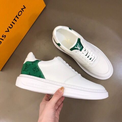 LV/路易威登   Monogram 印花帆布拼接头层牛皮男士经典休闲运动鞋