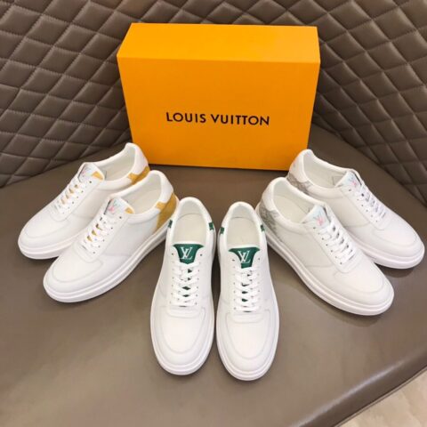 LV/路易威登   Monogram 印花帆布拼接头层牛皮男士经典休闲运动鞋