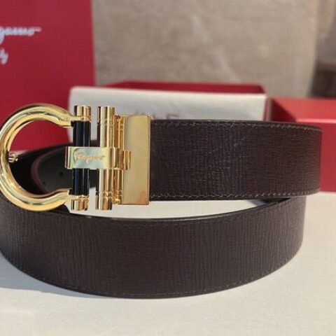 Salvatore  Ferragamo菲拉格慕   金属抛光工艺男士3,5cm腰带