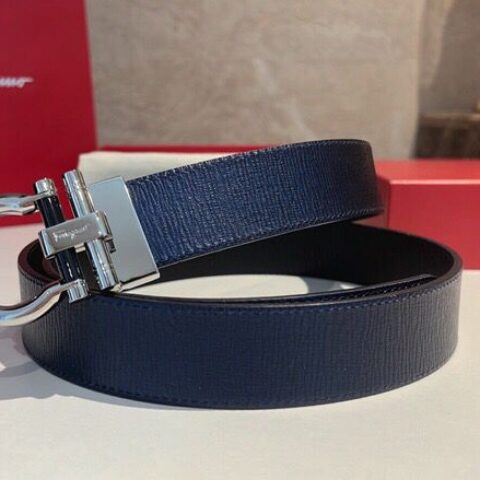 Salvatore  Ferragamo菲拉格慕   金属抛光工艺男士3,5cm腰带