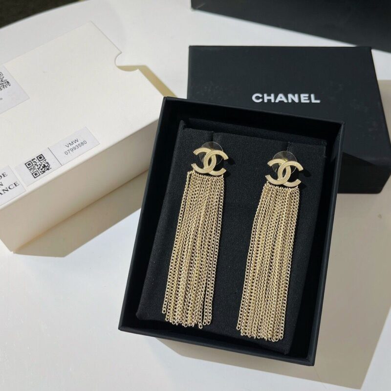 新款CHANEL香奈儿双c流苏耳钉耳环