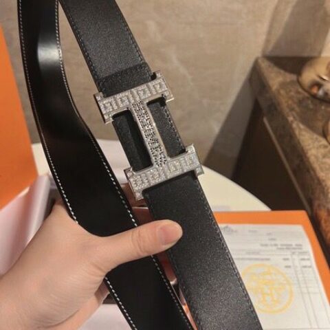 Hermes爱马仕   精选进口牛皮H金属扣3.8cm腰带