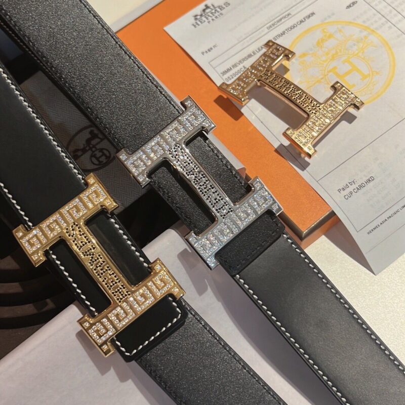 Hermes爱马仕   精选进口牛皮H金属扣3.8cm腰带