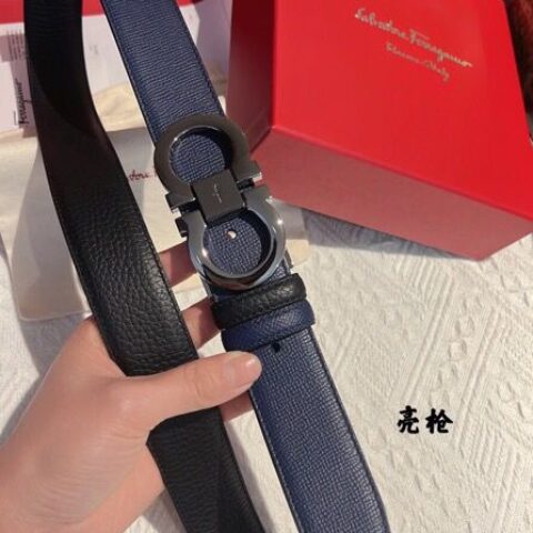 Ferragamo菲拉格慕    精致8字金属扣男士质感腰带3.5cm