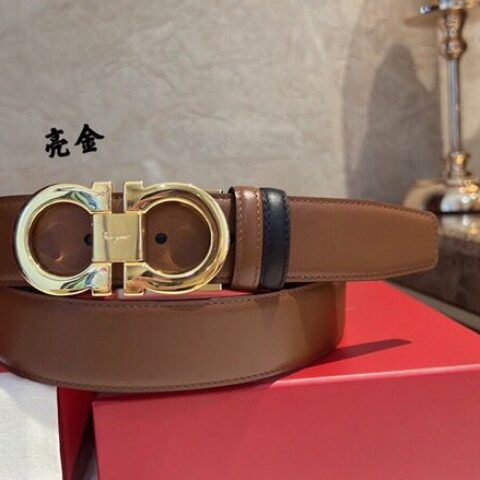 Ferragamo菲拉格慕    精致8字金属扣男士质感腰带3.5cm