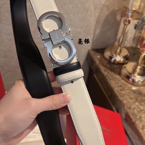 Ferragamo菲拉格慕    精致8字金属扣男士质感腰带3.5cm