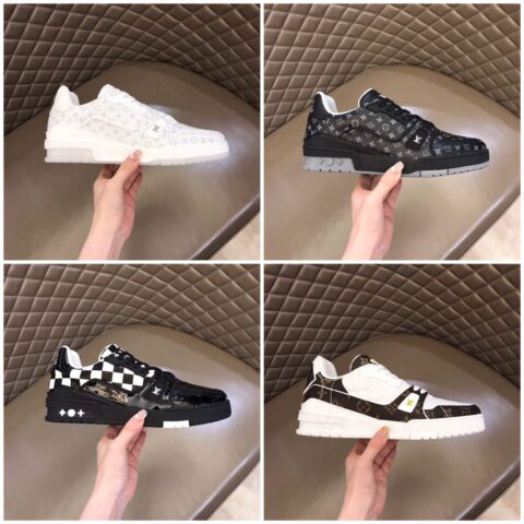 LV/路易威登   印花牛皮材质打造男士Trainer运动鞋