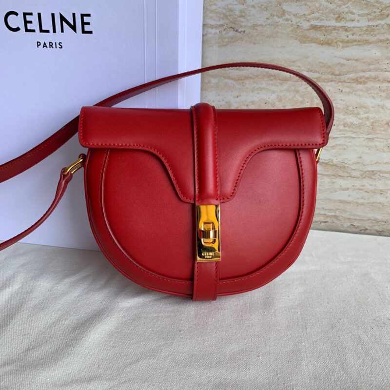 CELINE BESACE 16 小号手袋 188013大红色平纹