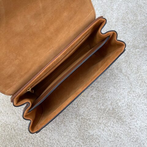 CELINE TEEN SOFT 16 光滑牛皮革手袋 196853焦糖色