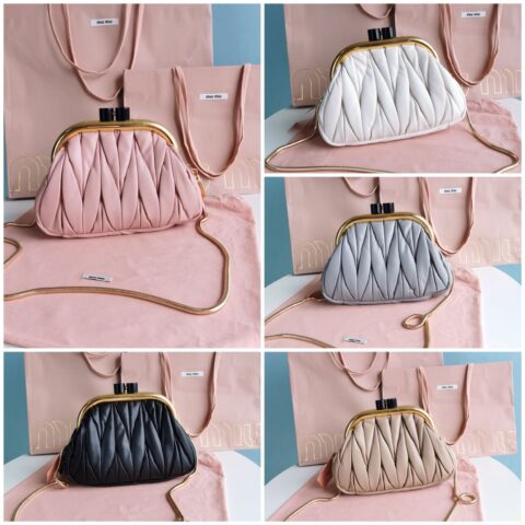 MIUMIU缪缪经典Matelasse小羊皮大Belle美人包5BK011