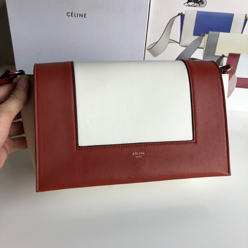 Celine Frame Medium 邮差包 180263(白色,枣红)