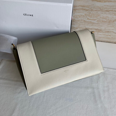 Celine Frame Medium 邮差包 180263(白色,墨绿)