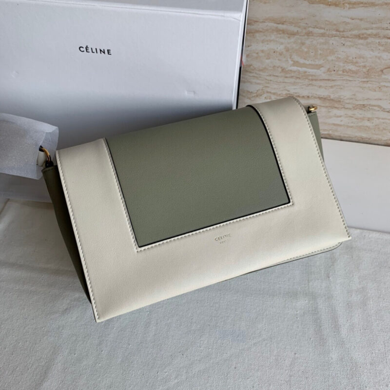 Celine Frame Medium 邮差包 180263(白色,墨绿)