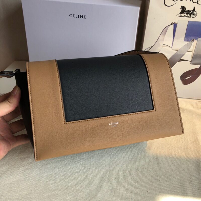 Celine Frame Medium 邮差包 180263(黑色,卡其)