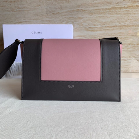 Celine Frame Medium 邮差包 180263(深灰,粉色)