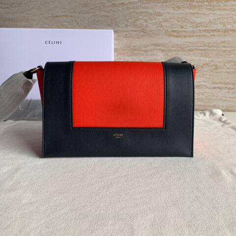 Celine Frame Medium 邮差包 180263(黑色,橙色)