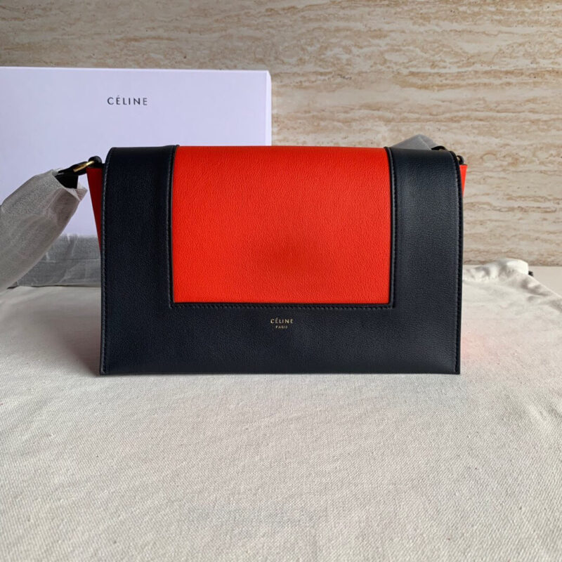 Celine Frame Medium 邮差包 180263(黑色,橙色)