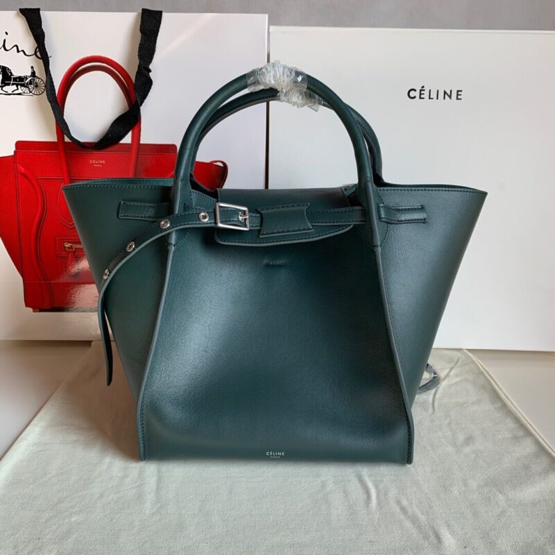 CELINE平纹小牛皮中号Bigbag 183313墨绿色