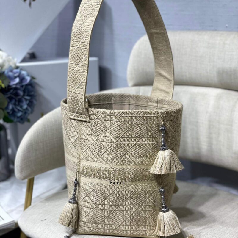 DIOR迪奥 D-Bubble 刺绣水桶包 M1276杏色