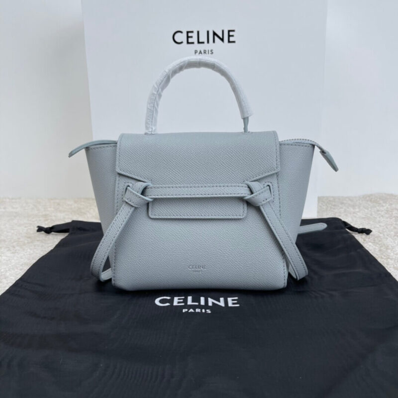 CELINE Belf PICO新色 掌纹迷你粒面小牛皮鲶鱼包 194263矿物色