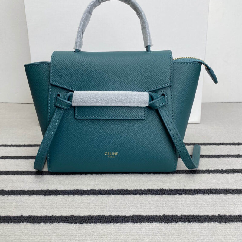 CELINE Belf PICO新色 掌纹迷你粒面小牛皮鲶鱼包 194263普鲁士蓝