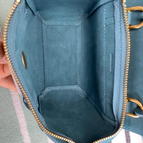 CELINE Belf PICO新色 掌纹迷你粒面小牛皮鲶鱼包 194263普鲁士蓝