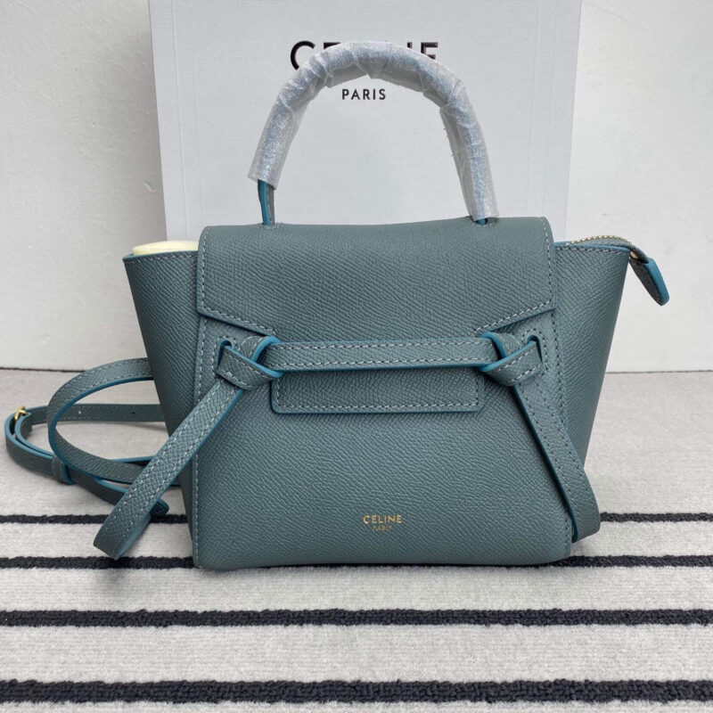 CELINE Belf PICO新色 掌纹迷你粒面小牛皮鲶鱼包 194263雾霾蓝