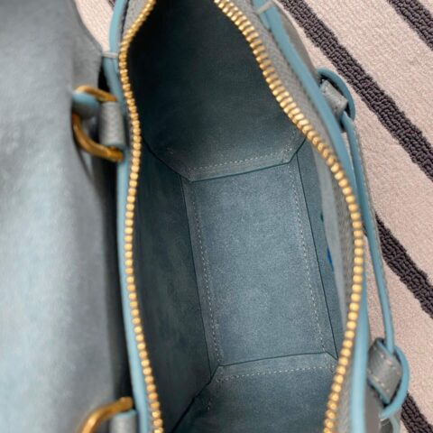 CELINE Belf PICO新色 掌纹迷你粒面小牛皮鲶鱼包 194263雾霾蓝