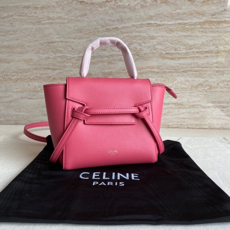 CELINE Belf PICO 迷你粒面小牛皮鲶鱼包 194263粉色