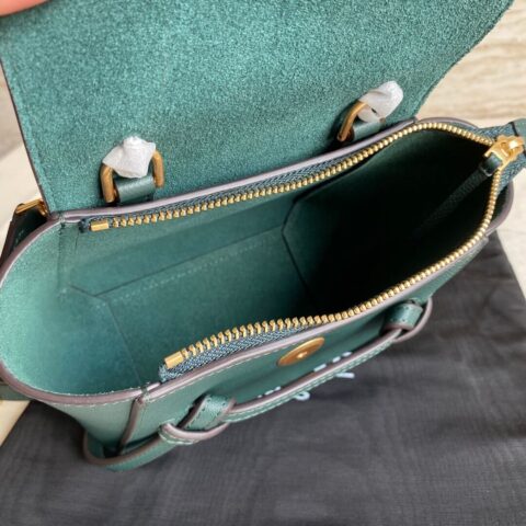 CELINE Belf PICO 迷你粒面小牛皮鲶鱼包 194263墨绿