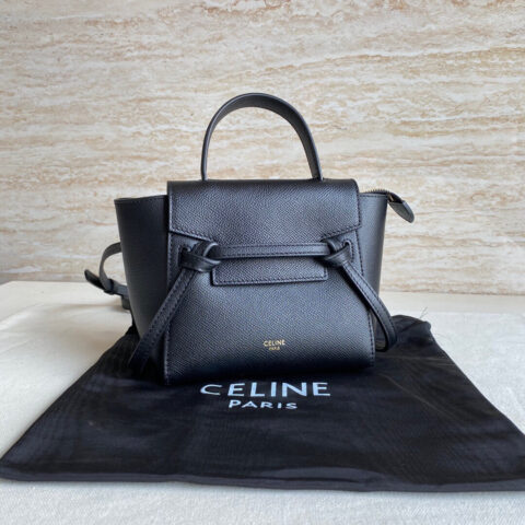 CELINE Belf PICO迷你粒面小牛皮鲶鱼包 194263黑色