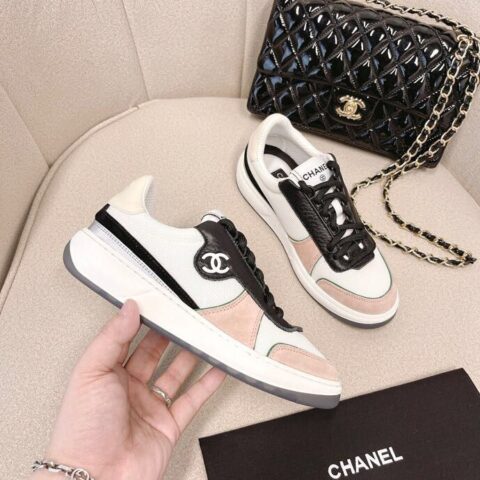 CHANEL香奈儿  大象纹小牛皮丝光牛绒早春新款运动鞋