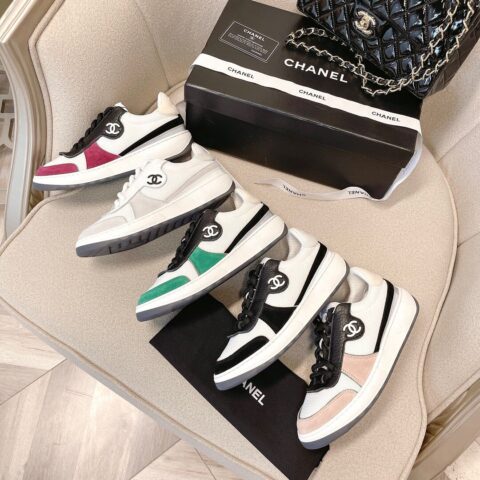 CHANEL香奈儿  大象纹小牛皮丝光牛绒早春新款运动鞋