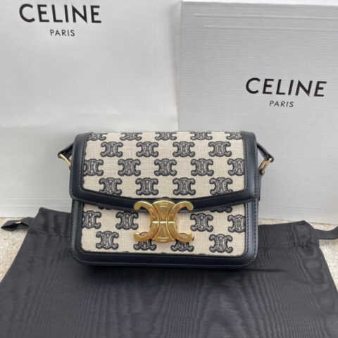 CELINE TRIOMPHE帆布和小牛皮小号手袋 188423
