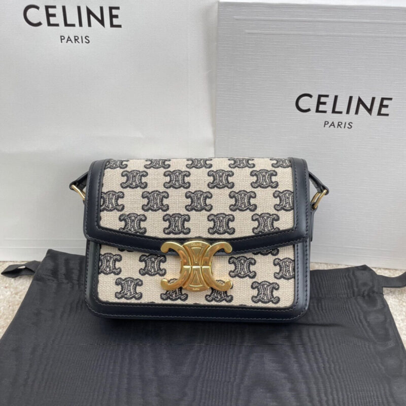 CELINE TRIOMPHE帆布和小牛皮小号手袋 188423