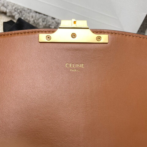 CELINE TRIOMPHE刺绣织物和牛皮革手袋 187363