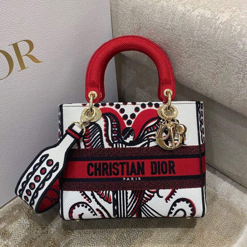 DIOR迪奥 Cupidon图案刺绣中号 Lady D-Lite 戴妃包 M0565OTQG_M941